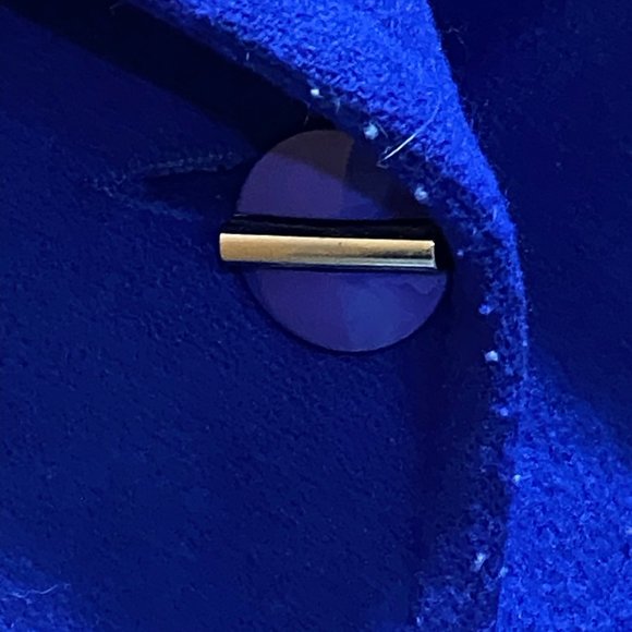 Vintage ALISSIA Long Button Down Cashmere Coat Gorgeous Color Blue M - Picture 3 of 5